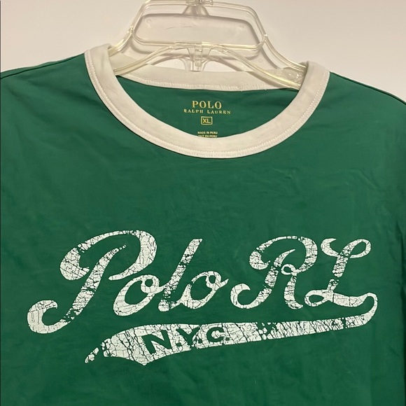 Polo by Ralph Lauren Green Tee with White Trim - Picture 4 of 5